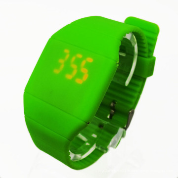 Montres de Digital d&#39;écran tactile de Silicone LED sans visage lisse (HAL-1273)